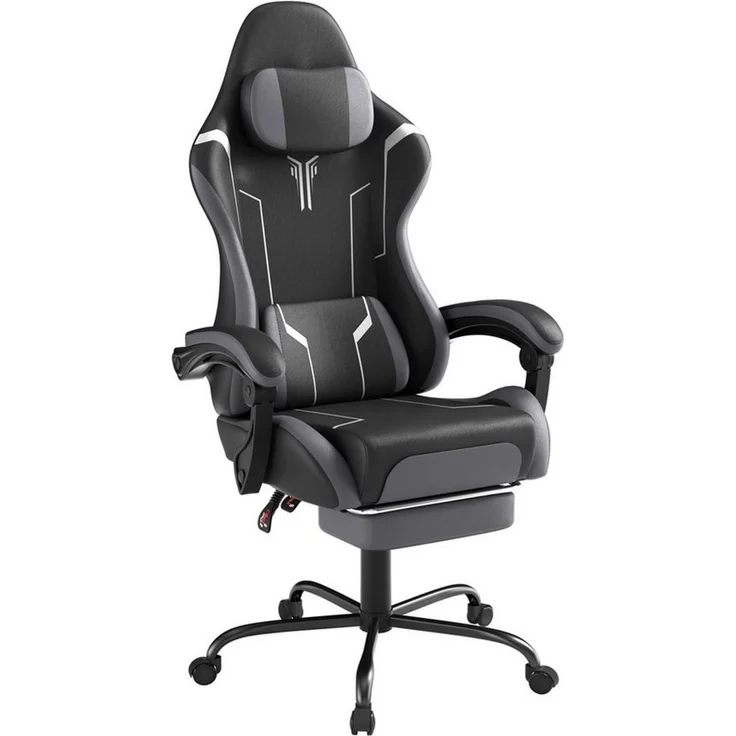 FIVMEN Gaming-Stuhl Racing Ergonomischer Computer-Bürostuhl mit Massage-Lendenkissen, Ausziehbarer Fußstütze Lordosenstütze Kopfstütze, höhenverstellbarer – Bild 1