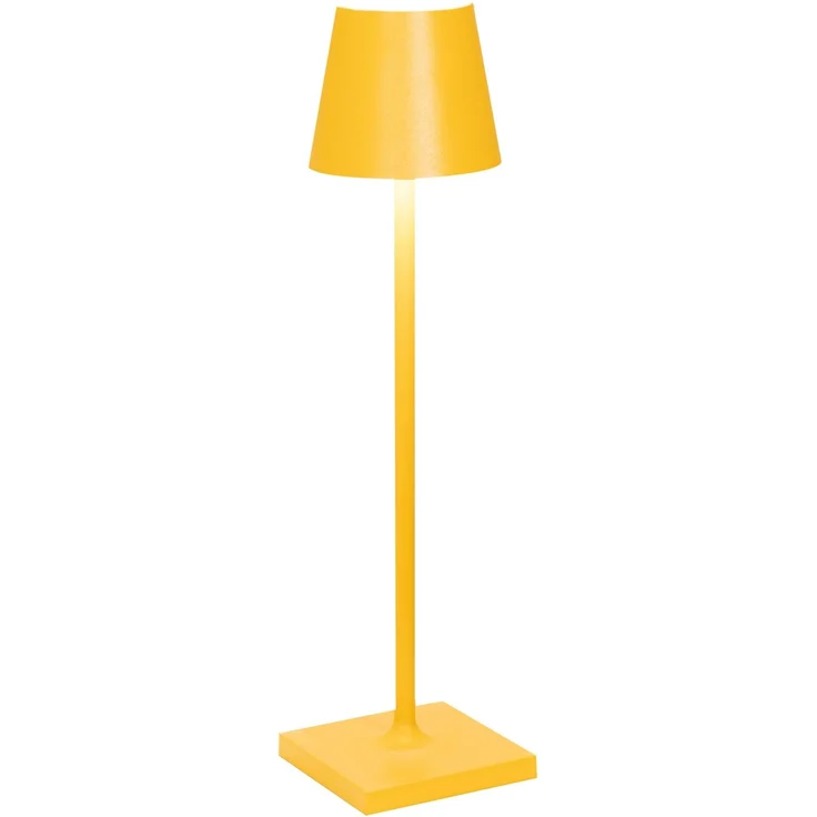 Zafferano, Poldina Micro Lampe, Kabellose, Wiederaufladbare Tischlampe mit Touch Control, Geeignet für Wohnzimmer und Außenbereich, Dimmer, 2200-3000 K, Höhe 27,5 cm, Farbe Ocker