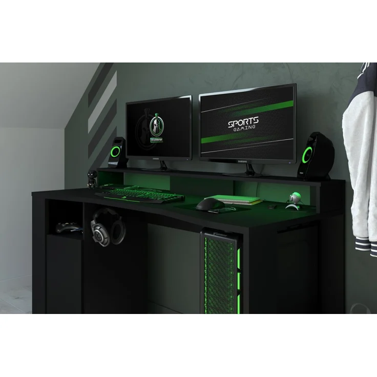 Parisot Gaming Set in schwarz Gamingtisch und Regal – Bild 4