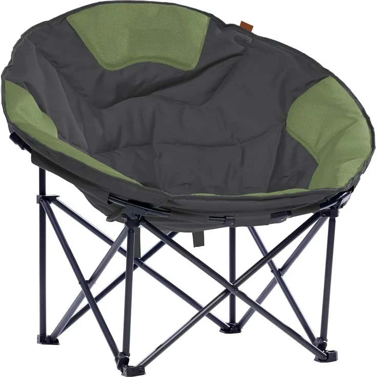 Skandika Campingstuhl Moonchair Deluxe XXL, Großer, bequemer Mondsessel, Gartenstuhl, gepolstert, klappbar, Tragegriff, Tragetasche, rund, Anti-Rutsch-Füße – Bild 1