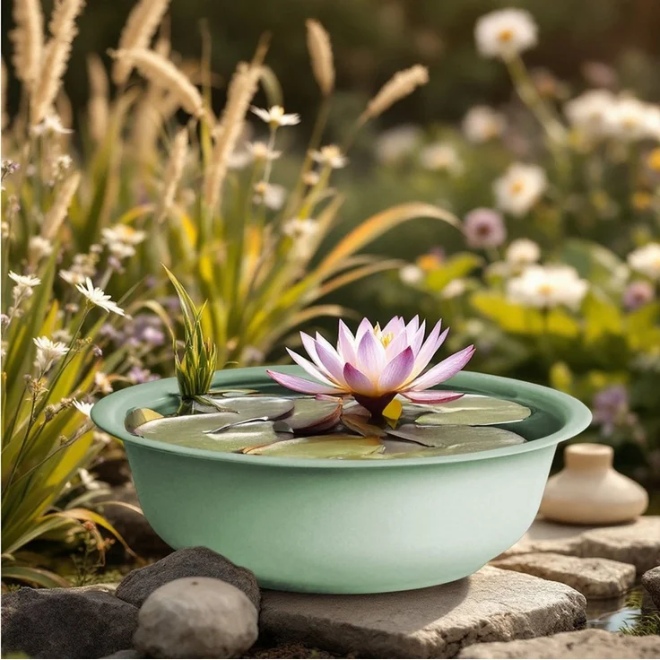 Spetebo Pflanzkübel - Mini Teich Garten Schale (Anzahl, 1 St, Stück), wetterfestes und robustes Material – Bild 4
