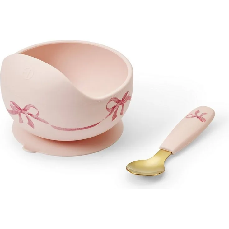 Elodie Kindergeschirr-Set Elodie Schüsselset Silikon, 2 Teile - Rosy Bow (2-tlg), 1 Personen, Silikon