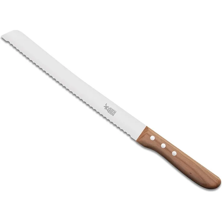 Windmühlenmesser Brotmesser Brotsägemesser "Ellenlang", 26 cm Klinge, Kirschholz