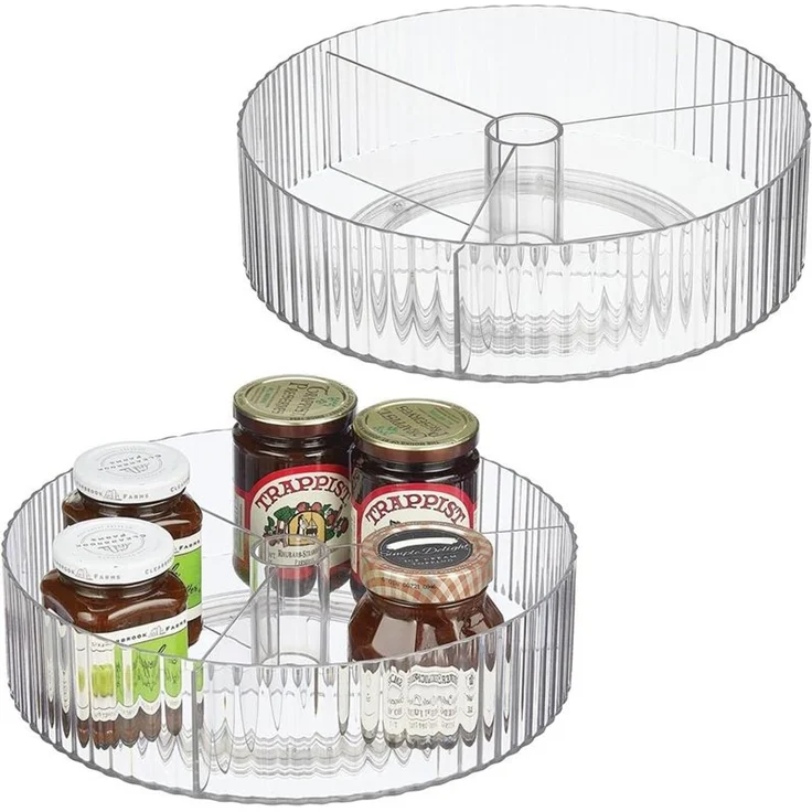 Drehbares Ordnungssystem Gewürzhalter 2er Set Drehteller mDesign Transparent – Bild 8
