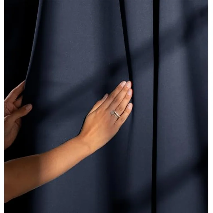 RESTILO Blackout Vorhang 140x245 cm Indigo 1 St. Ösenschal Verdunkelungsvorhang Blickdicht Fensterdekoration Dekoschal Dekorvorhang Blackout – Bild 6