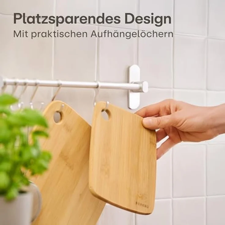 Praknu Schneidebrett Praknu Schneidebrett Holz 3er Set - Vielseitig und Robust, Bambus, (3er-Set, 3-St), Größen – Bild 4