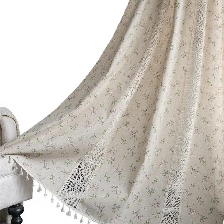 Minicloss Vorhang Boho-Vorhänge, Landhausstil Verdunkelungsvorhänge, Vintage Paneelvorhänge, geeignet für Küche und Wohnzimmer – Bild 4
