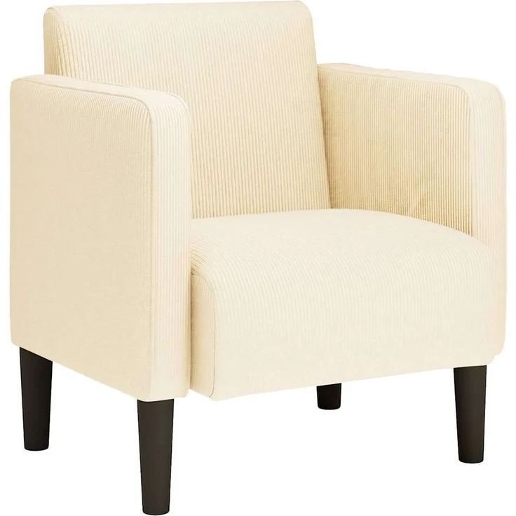 vidaXL Sessel mit Armlehnen Creme 54 cm Cordstoff 4100517 – Bild 1
