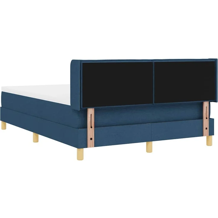 vidaXL Boxspringbett mit Matratze mit Kopfteil Blau 200 x 140 cm Stoff 3341236 – Bild 5