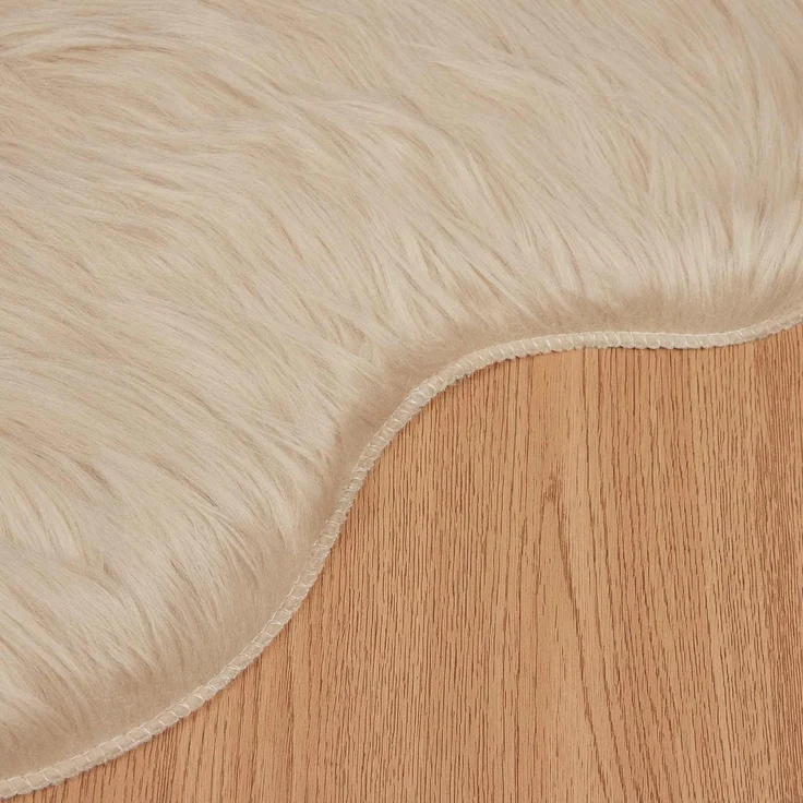 vidaXL Kunstschaffell Teppich Tafalla Beige 80 x 120 cm Polyester 42021498 – Bild 7