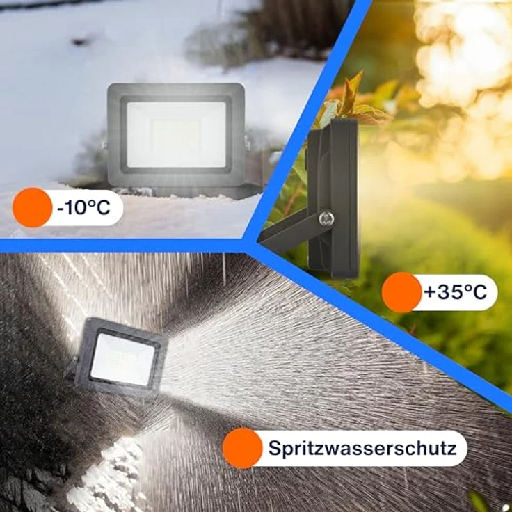 REV LED Strahler für außen FLARE - IP65, LED Leuchte 20W, 1700 Lumen, 6500K – Outdoor Beleuchtung - ideal für Hofeinfahrten, Garagen & Hauseingänge, silber – Bild 4