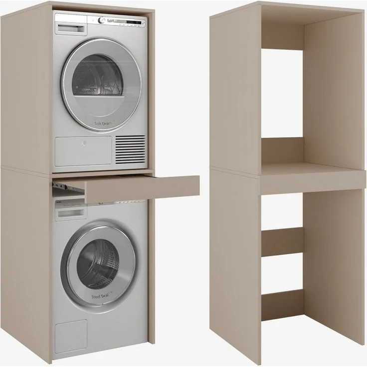 Platan Room Waschmaschinenumbauschrank Waschmaschinenschrank für Waschmaschine & Wäschetrockner Waschmaschine Trockner Schrank mit Ausziehbrett Überbauschrank – Bild 1
