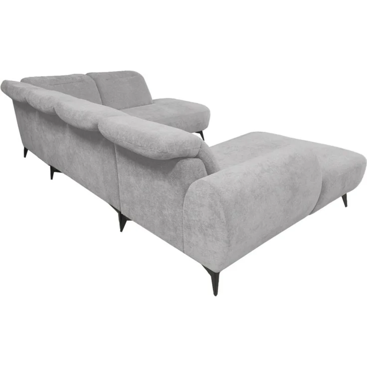 Wohnlandschaft Sofa U-Form ALETTE in Stoff Doha Grau Lange Schenkel Rechts – Bild 3