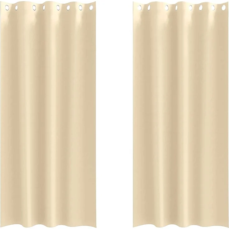 vidaXL Verdunkelungs-Vorhänge mit Ringen 2 stk. Creme 245 x 140 cm 4107376 – Bild 2