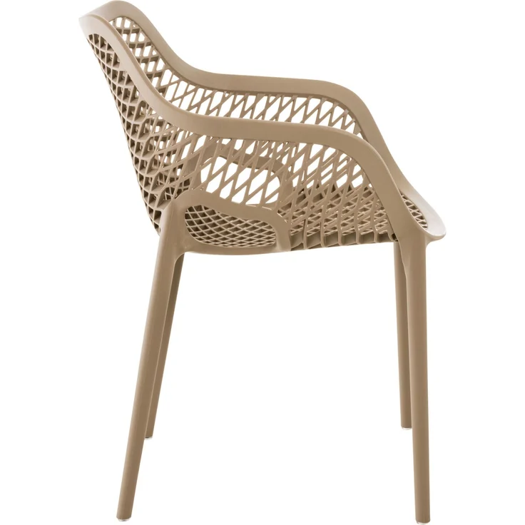 CLP Gartenstuhl Air XL 2er Set - Modernes Design, Kunststoff, Wetterfest, Stapelbar,schlamm – Bild 4