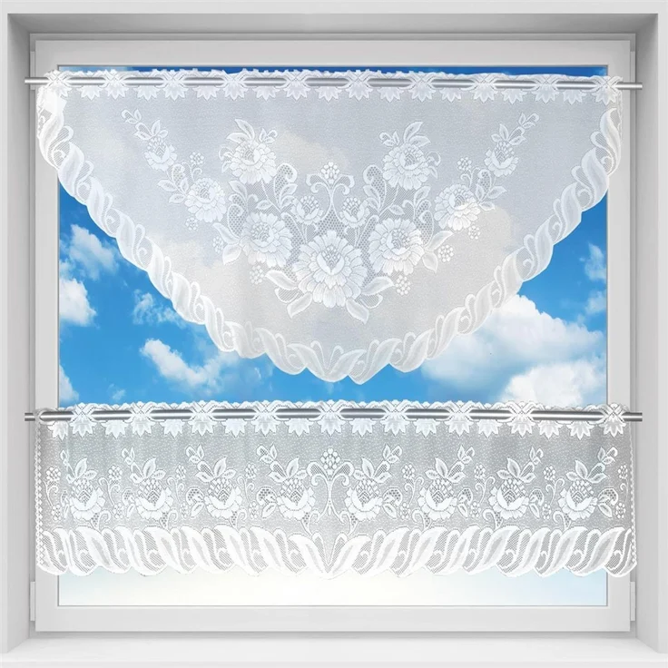 Arsvita Bistrogardinen-Set 2-teilig 160x30 cm und 160x60 cm (BxL) - Design: Anna – Bild 2