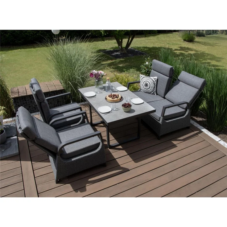 Montana Garten Sitzgruppe, Aluminium, grau, für 4 Personen – Bild 2