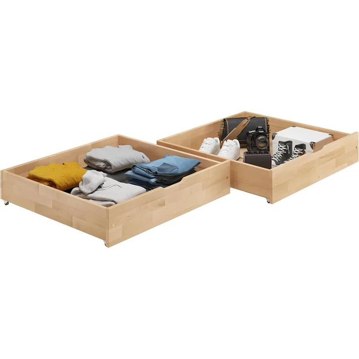 Bettkasten zweiteilig aus Buche als Staukasten für unsere Betten - Buche farblos lackiert 90.10-BS37 – Bild 6