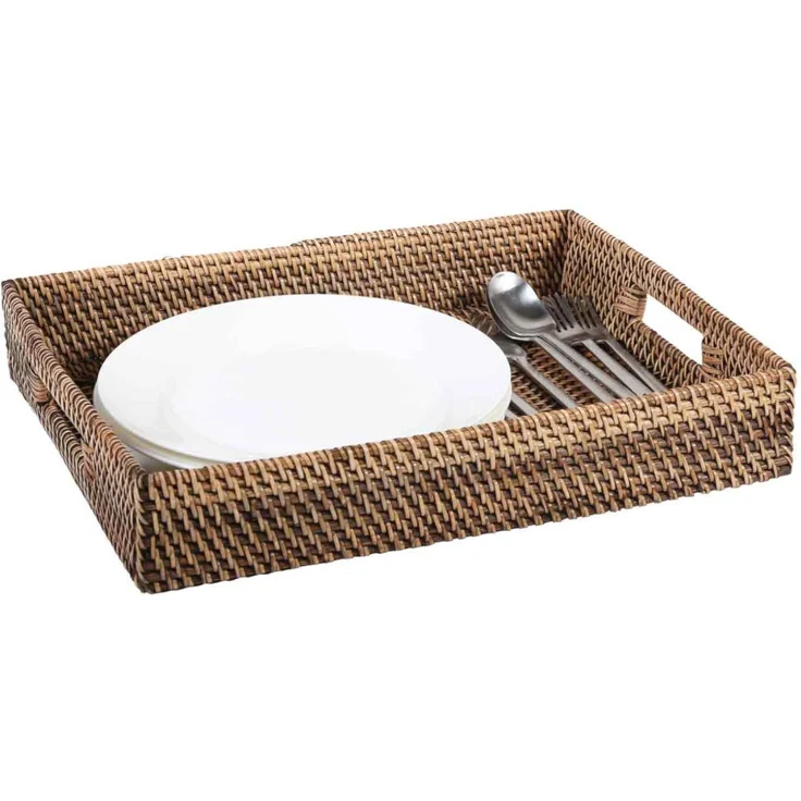 Rattan Tablett Lisa rechteckig XL – Bild 1