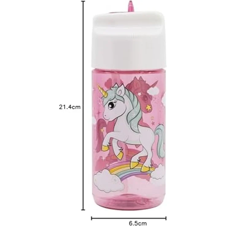 Storline Trinkflasche Unicorn 430 ml mit Klappdeckel für Kinder und Fans – Bild 4