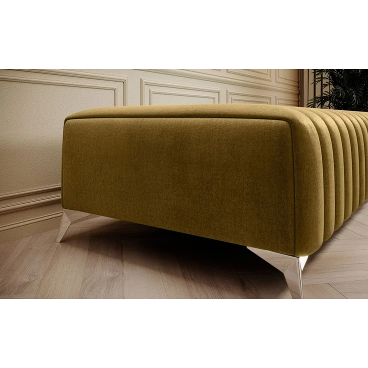 Polsterhocker Designerhocker Hocker ELENI Stoff Monolith Honiggelb – Bild 3
