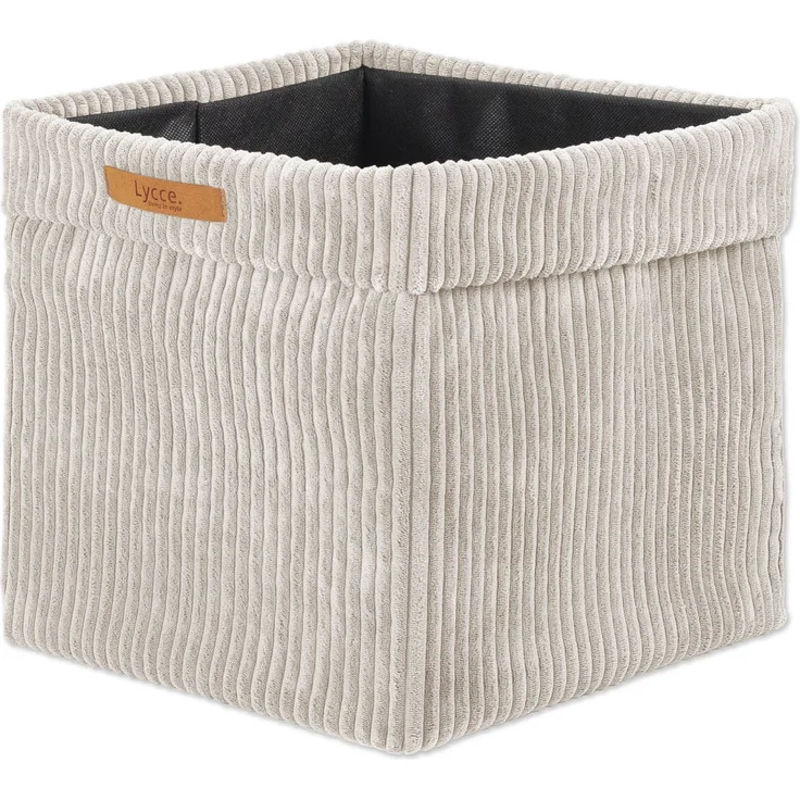 Lycce faltbare Aufbewahrungsbox - Cord, passend für Kallax Regal, abnehmbarer Bezug, robust, formstabil Beige 31x33x33cm – Bild 1