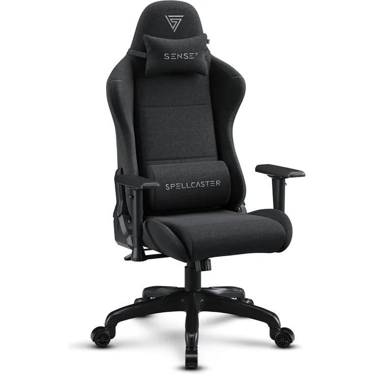 SENSE7 Spellcaster FUKU Ergonomischer Büro- und Gaming-Stuhl – Atmungsaktives Material, Verstellbare 1D-Armlehnen, Neigung 90°-160°, Robuste Konstruktion, Wippfunktion, Lendenwirbelstütze
