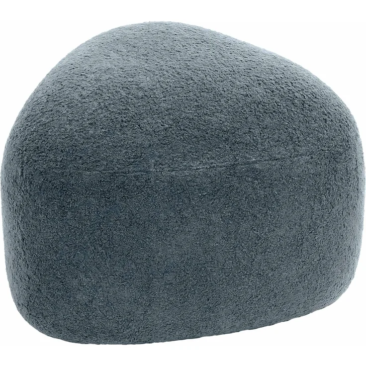 CLP Sitzhocker Alfrisa mit Teddystoff oval Fußhocker stabiles Holzgestell,dunkelgrau