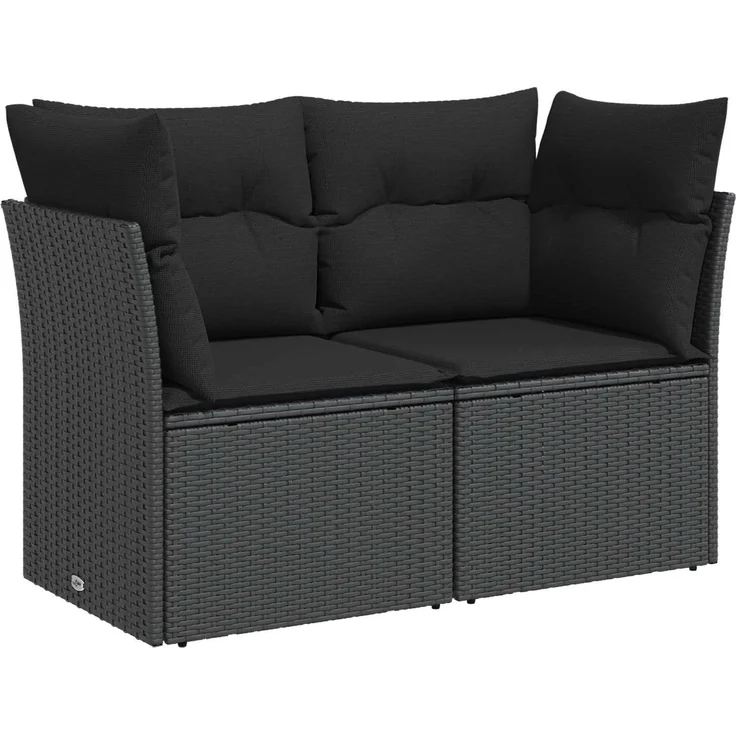vidaXL Sofa Set 6 stk. Schwarz Polyrattan und Stahl 3447334 – Bild 3