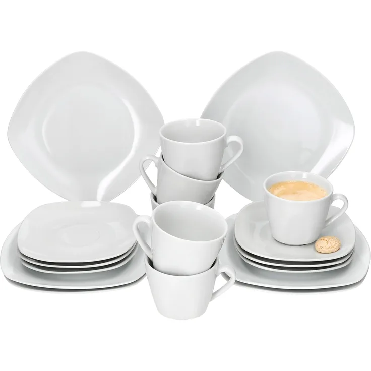 18tlg Kaffeeservice Lotta weiß Porzellan 6 Personen