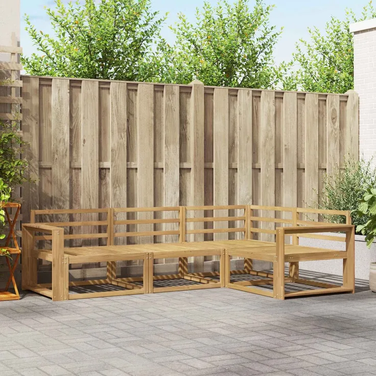 vidaXL Outdoor-Sofagarnitur 4 pcs Weiß 251,5 x 172,5 x 73 cm 3386378
