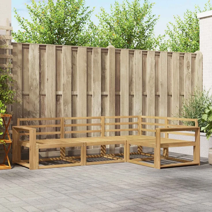 vidaXL Outdoor-Sofagarnitur 4 pcs Weiß 251,5 x 172,5 x 73 cm 3386378 – Bild 1