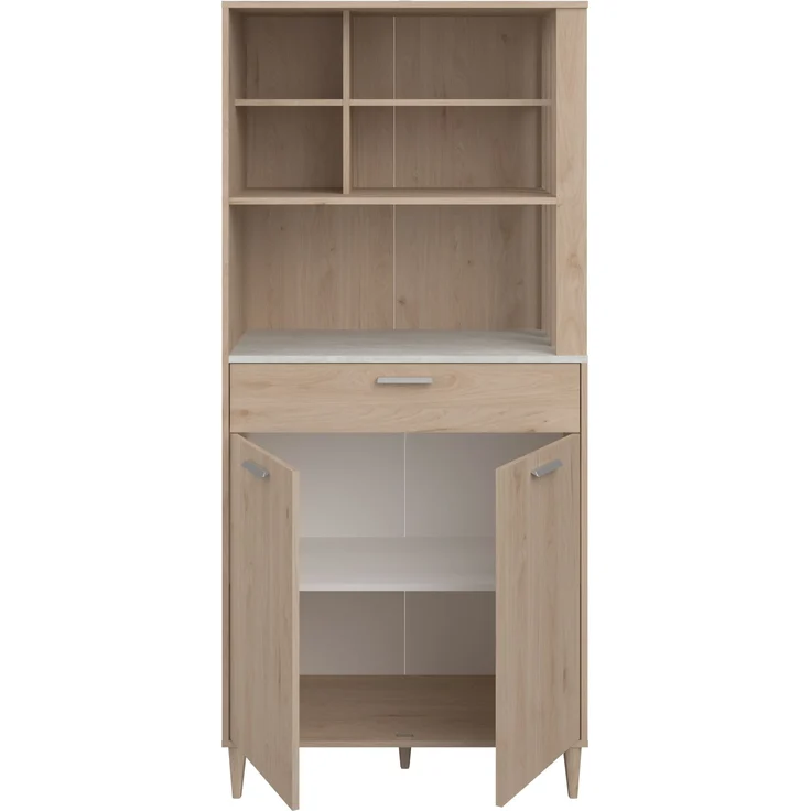 Mehrzweckschrank-Set >Gala 1< (2-teilig) Jackson Eiche Dekor, Beton Optik, Buffet + Beistellschrank – Bild 4
