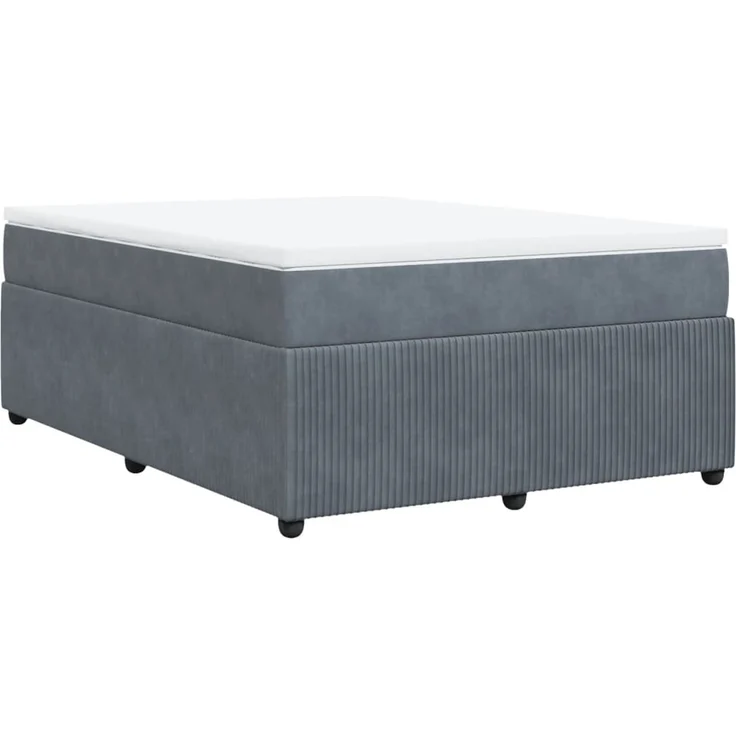 vidaXL Boxspringbett mit Matratze Dunkelgrau 140x190 cm Samt 3285639 – Bild 9