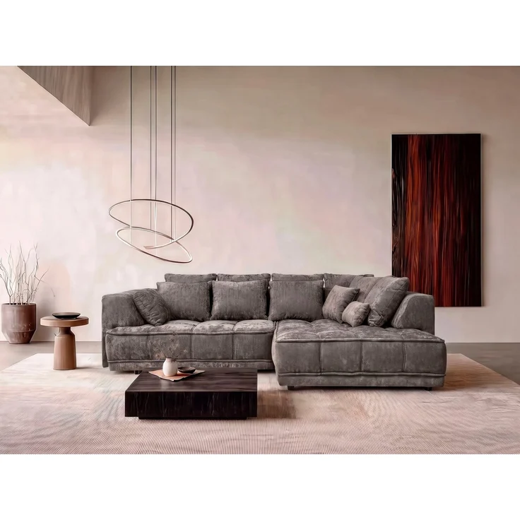 WERK2 Ecksofa Tiga elektrisch verstellbare Sitztiefe, hochwertiges Design, bequem, Struktur weich, L-Form, elektrische Sitztiefenverstellung – Bild 2