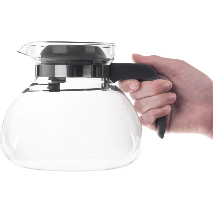KADAX Hitzebeständige Teekanne mit Deckel, Glas, grau 1,7L – Bild 4
