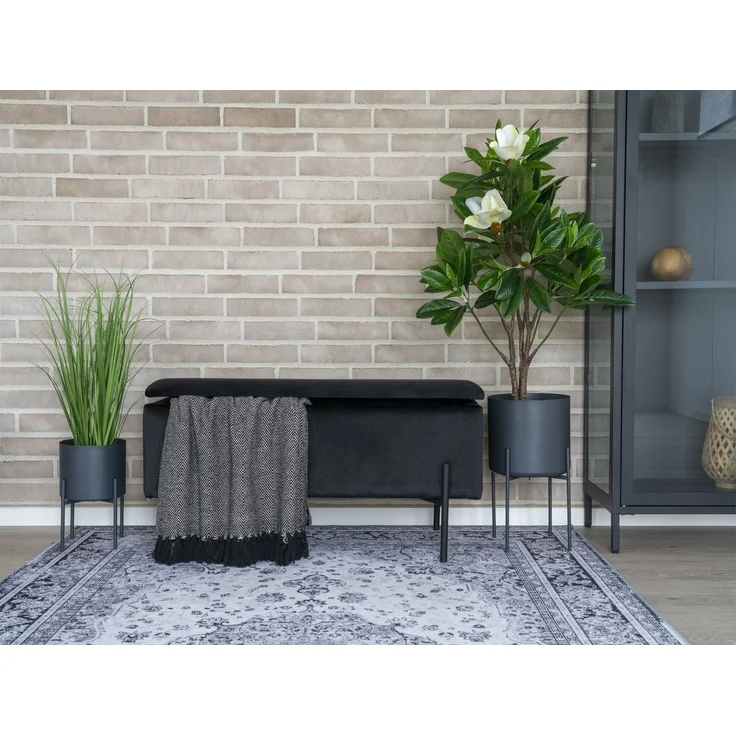 Teppich >Havanna< in Schwarz und weiß, Chenille-Polyester - 160x1x230cm (BxHxT) – Bild 5