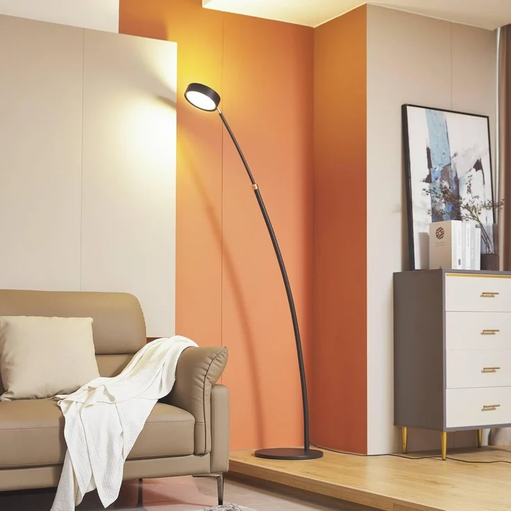 Lucande Bogenlampe Boga, LED, Metall, Schwarz warmweiß IP20, LED 23 W gesamt, warmweiß – Bild 2
