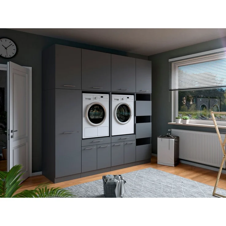 Laundreezy Mehrzweckschrank-Set Laundreezy, 8-tlg. Mehrzweckschrank-Set B/H/T 235/238/68 cm, (8-St), Breite 235 cm, Soft-Close-Funktion, höhenverstellbare Füße – Bild 1