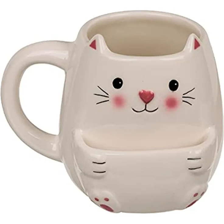 Out of the Blue Tasse Katze Kaffeebecher mit Keksfach