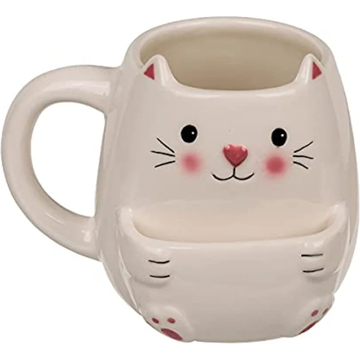 Out of the Blue Tasse Katze Kaffeebecher mit Keksfach – Bild 1