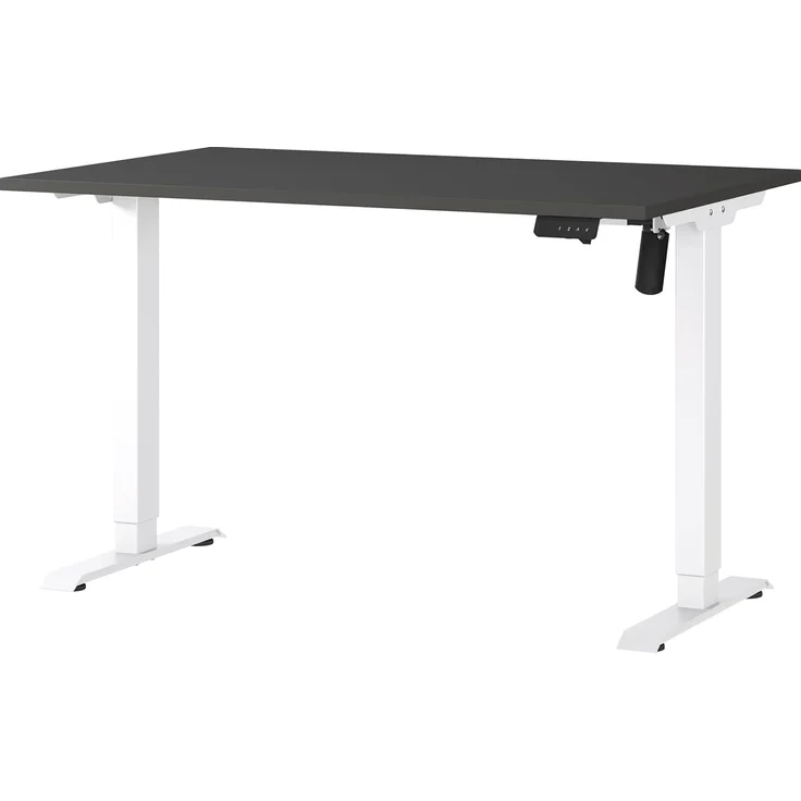 Germania Schreibtisch 8022-569, in Graphit/Weiß, elektr. höhenverstellbar, 120 x 119 x 80 cm (BxHxT) – Bild 1