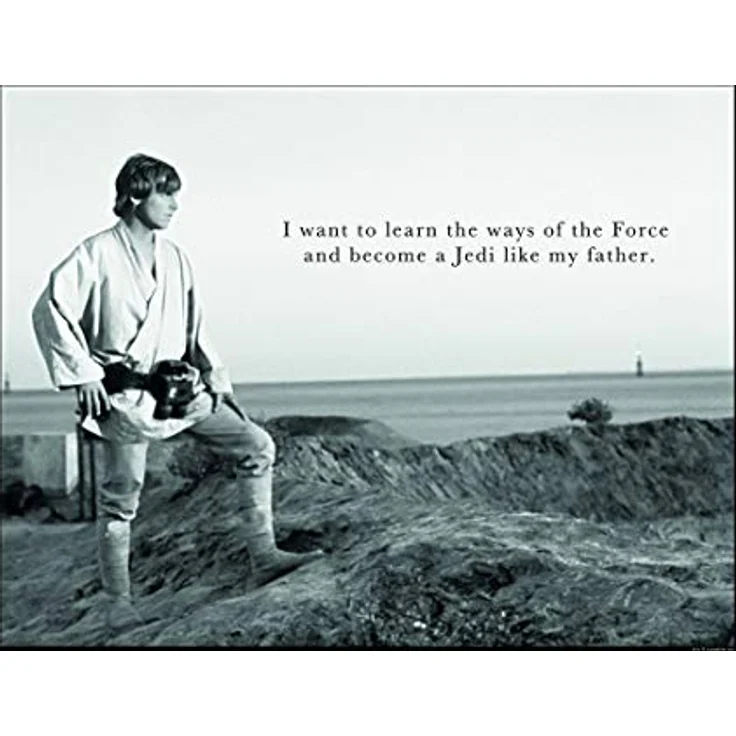 Komar Wandbild Star Wars Classic Luke Quote, Kunstdruck ohne Rahmen, 50 x 40 cm, fotorealistischer Druck, PVC-frei, FSC-zertifiziert, Made in Germany – Bild 1