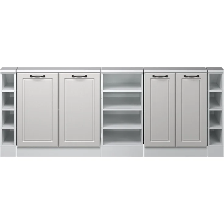 Küchenschrank für Dachschrägen R-Line Weiß Landhaus 210 cm 5er Set Vicco – Bild 4