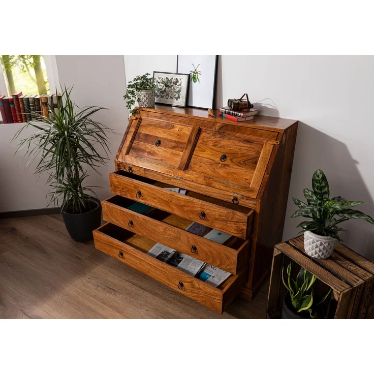 Sekretär Akazie 107x50x100 honig lackiert OXFORD #0515 – Bild 3