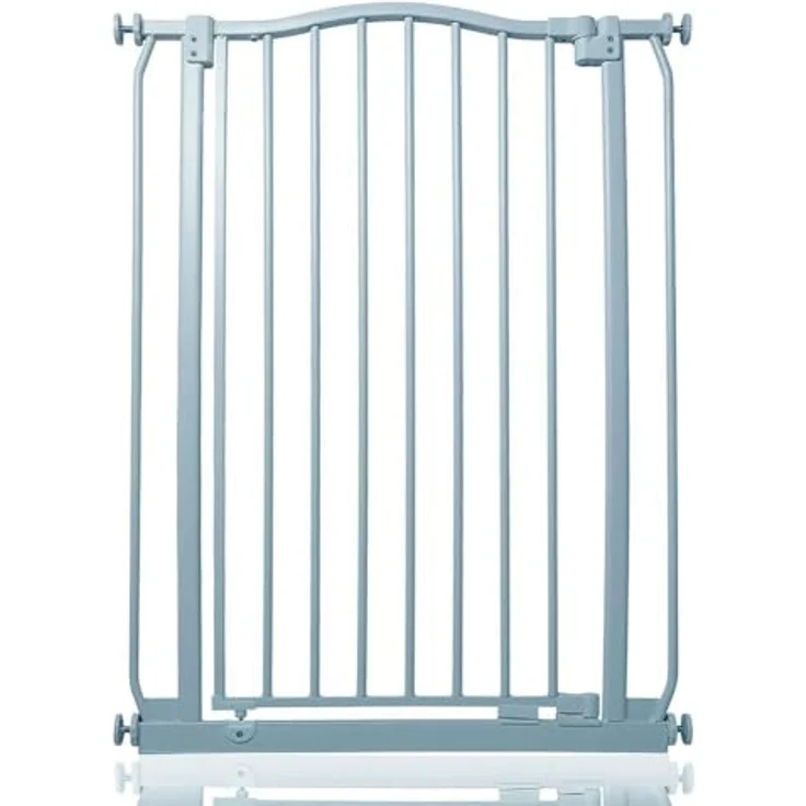 Safetots Extragroßes Treppenschutzgitter mit gebogenem oberen Teil, 71cm - 80cm, Matt Grau, Extra Hoch 100cm in der Höhe, Treppenschutzgitter mit Druckbefestigung, Babygitter für Türen – Bild 2