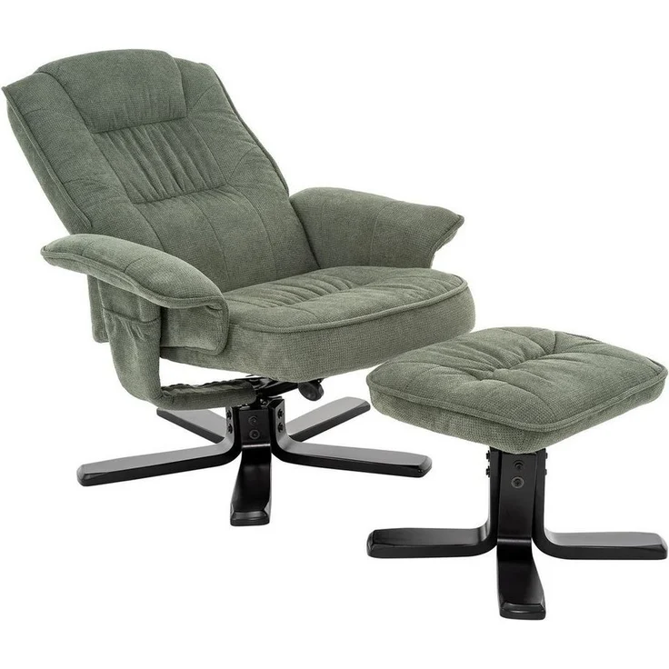 IDIMEX Relaxsessel CHARLY, Relaxsessel mit Hocker drehbar Fernsehsessel Stoffbezug – Bild 3