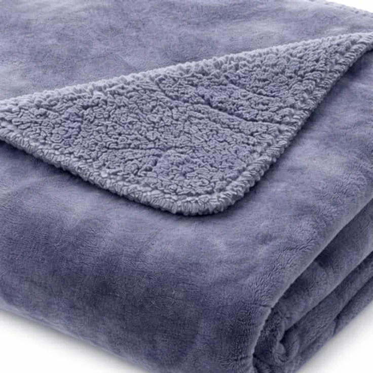 Wohndecke Flanell und Sherpa, VIVA Home, Oberseite weicher Flanell und Rückseite wärmendes Sherpa – Bild 3
