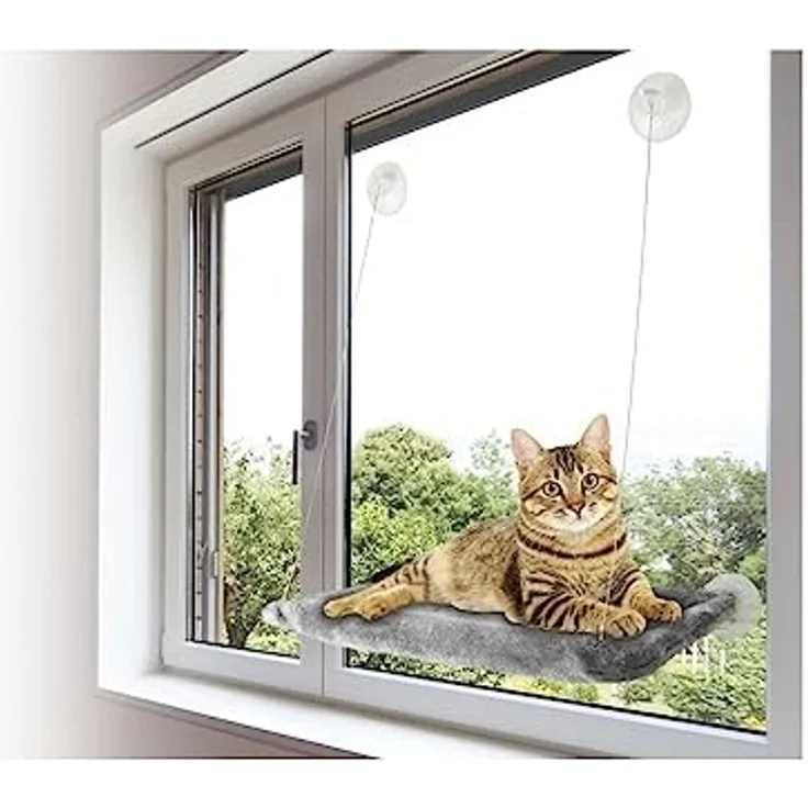 Flamingo Katzen-Hängematte Fensterhängematte Chill grau – Bild 5
