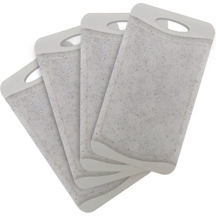 NEOFLAM® Schneidebrett Flutto Antibakterielles Frühstücksbrettchen Set 4tlg. - Granitgrau, Kunststoff (PP), (4-St) – Bild 4